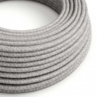Ultra Soft - elkabel i silikon täckt med Grått Melange linne - RN02 rund 2x0,75 mm