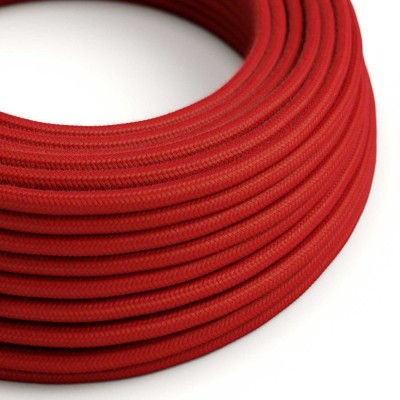 Ultra Soft - elkabel i silikon täckt med Röd bomull - RC35 rund 2x0,75 mm