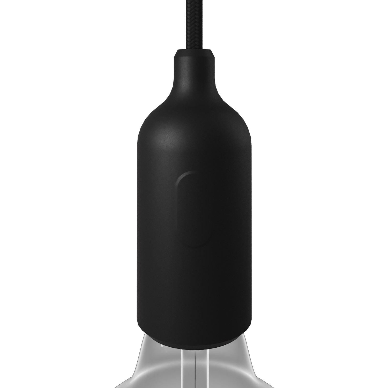Kit lamphållare E27 i silikon med dold strömbrytare och dragavlastare