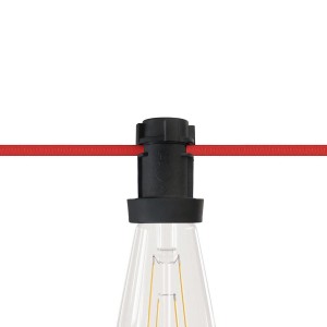 Svart E27-lamphållare i termoplast för String Lights