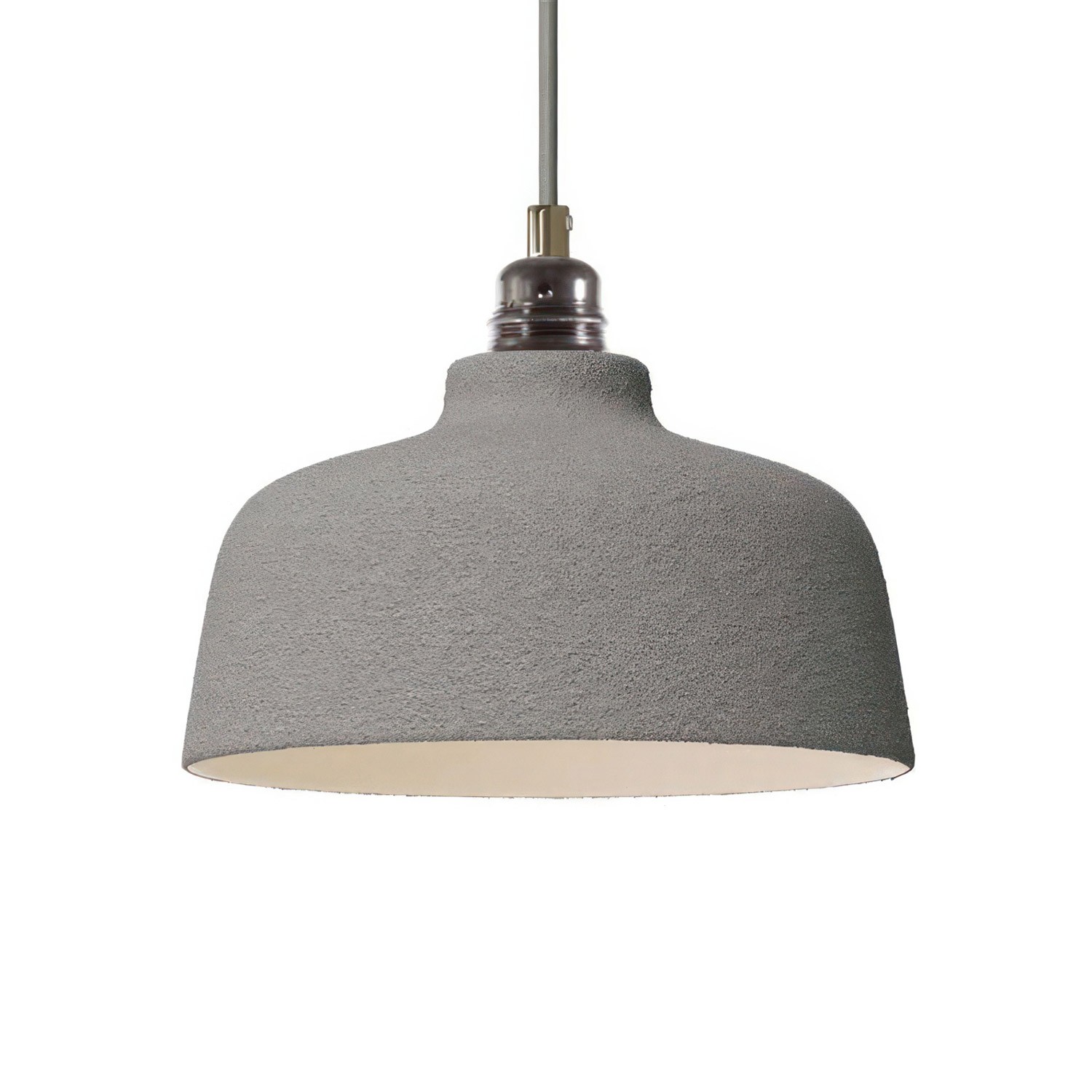 Pendellampa komplett med textilkabel, Coppa lampskärm i keramik och detaljer i metall - Tillverkad i Italien