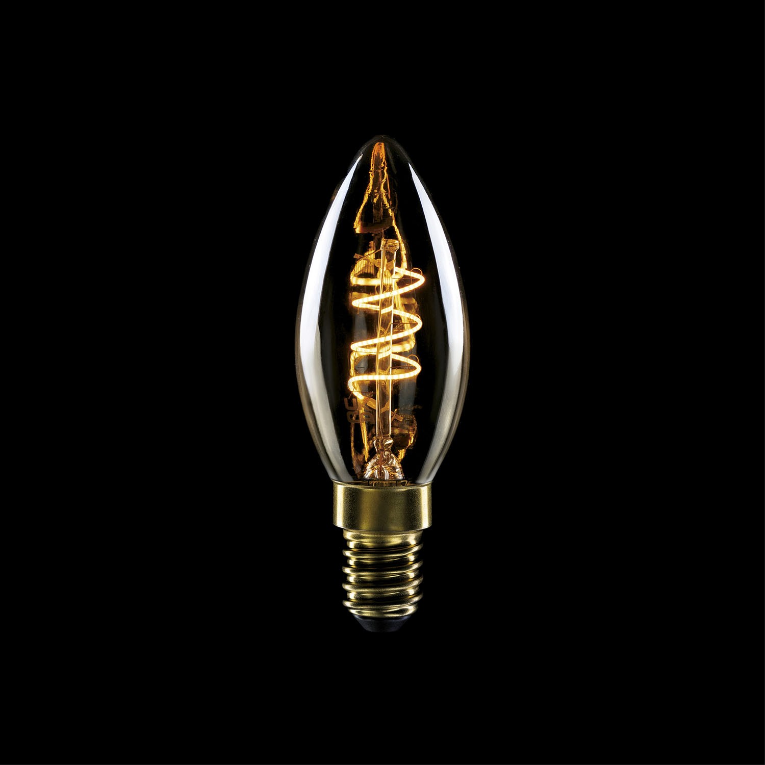 C01 Kronljus C35 gyllene LED-lampa Carbon Line Spiral Filamenttråd 2,5W E14 Dimbar 1800K