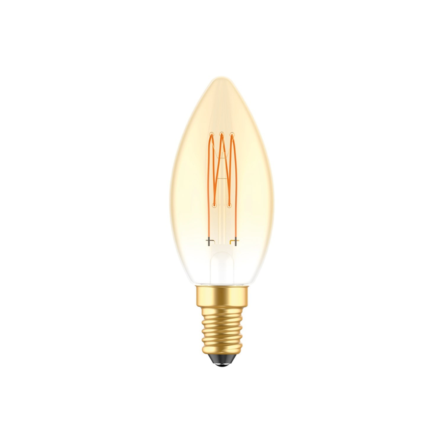 C51 Kronljus gyllene LED-lampa Carbon Line Vertikal Filamenttråd 3,5W E14 Dimbar 2700K
