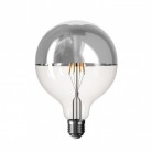 B05 Globo G125 halvsfärisk Silver LED-lampa med Kort Filamenttråd 5V kollektion 1,3W E27 dimbar 2500K