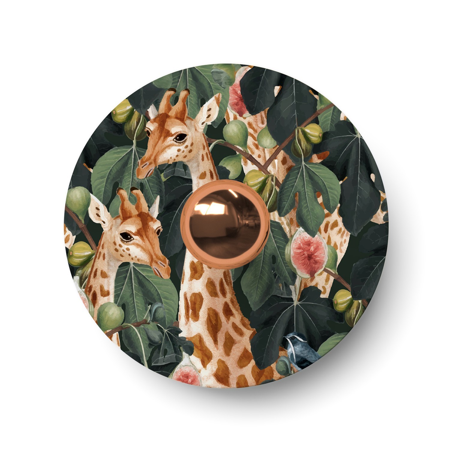 Ellepì platt mini-lampskärm med djungeldjur från "Wildlife Whispers", diameter 24 cm - Tillverkad i Italien