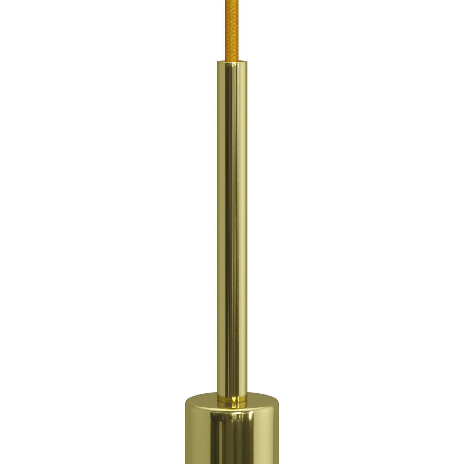 Cylindrisk dragavlastare i metall 15 cm lång komplett med gängstång, mutter samt låsbricka