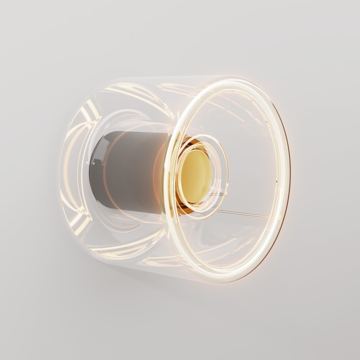 Vägglampa med mini transparent Ghost-ljuskälla