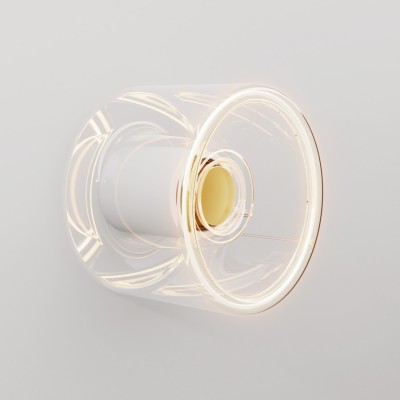 Vägglampa med mini transparent Ghost-ljuskälla