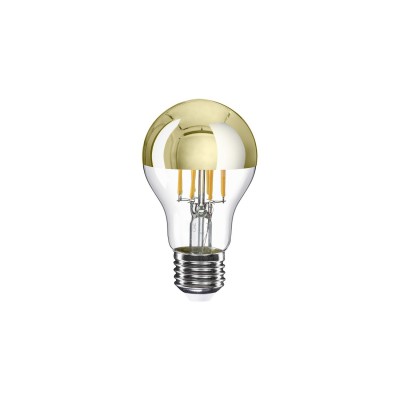 Ljuskälla Gyllene Toppförspeglad LED A60 droppformad 7W 650Lm E27 2700K Dimbar - A12
