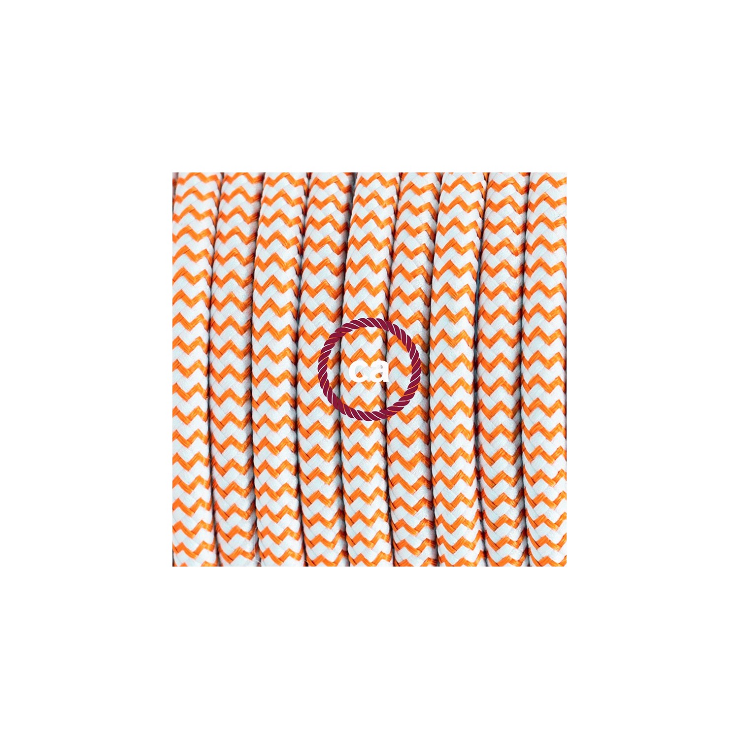 Pendelset för lampskärm med ZigZag Orange rund textilkabel RZ15