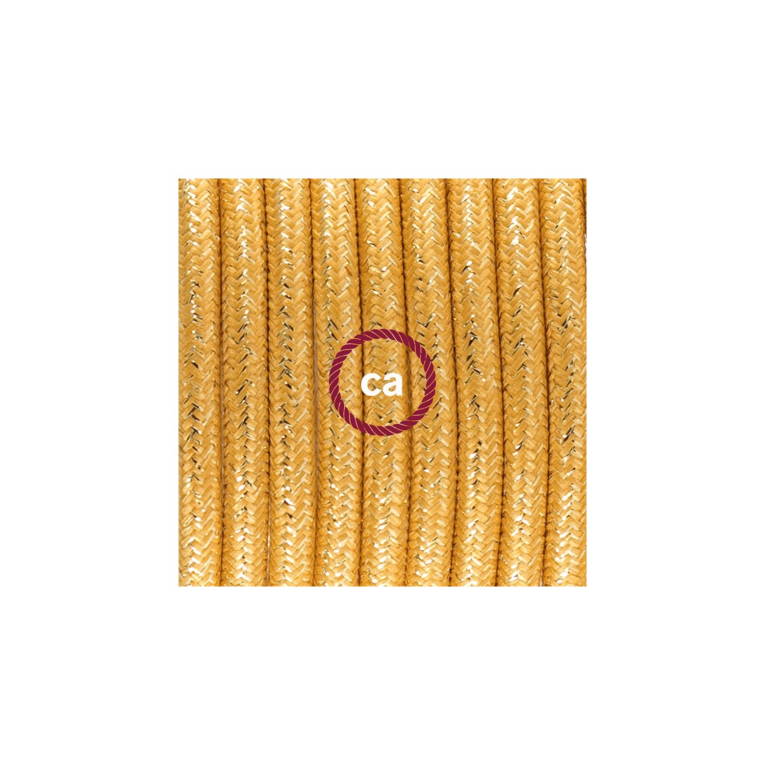 Pendelset för lampskärm med glittrande Guld rund textilkabel RL05