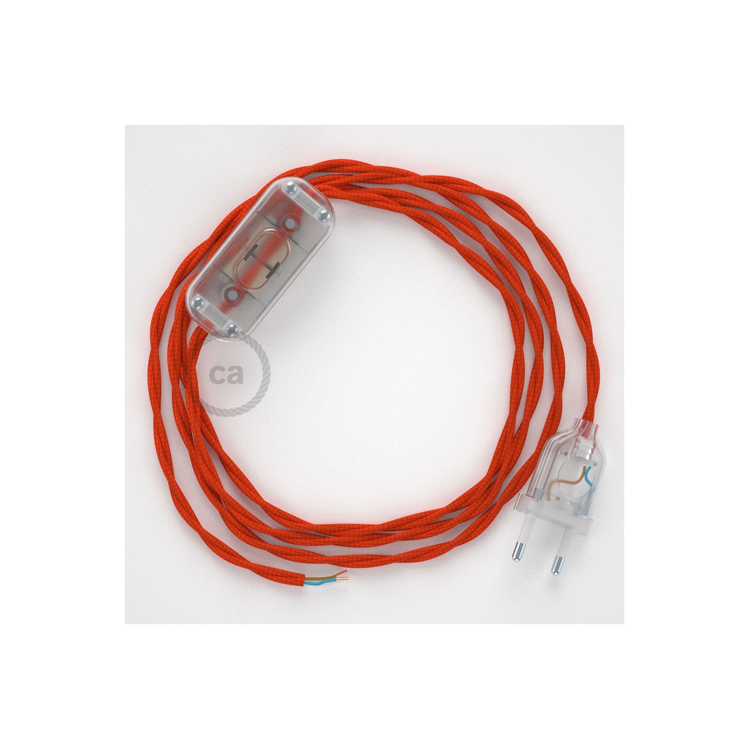 Sladdställ, TM15 Orange Viskos 1,80 m. Välj färg på strömbrytare och kontakt