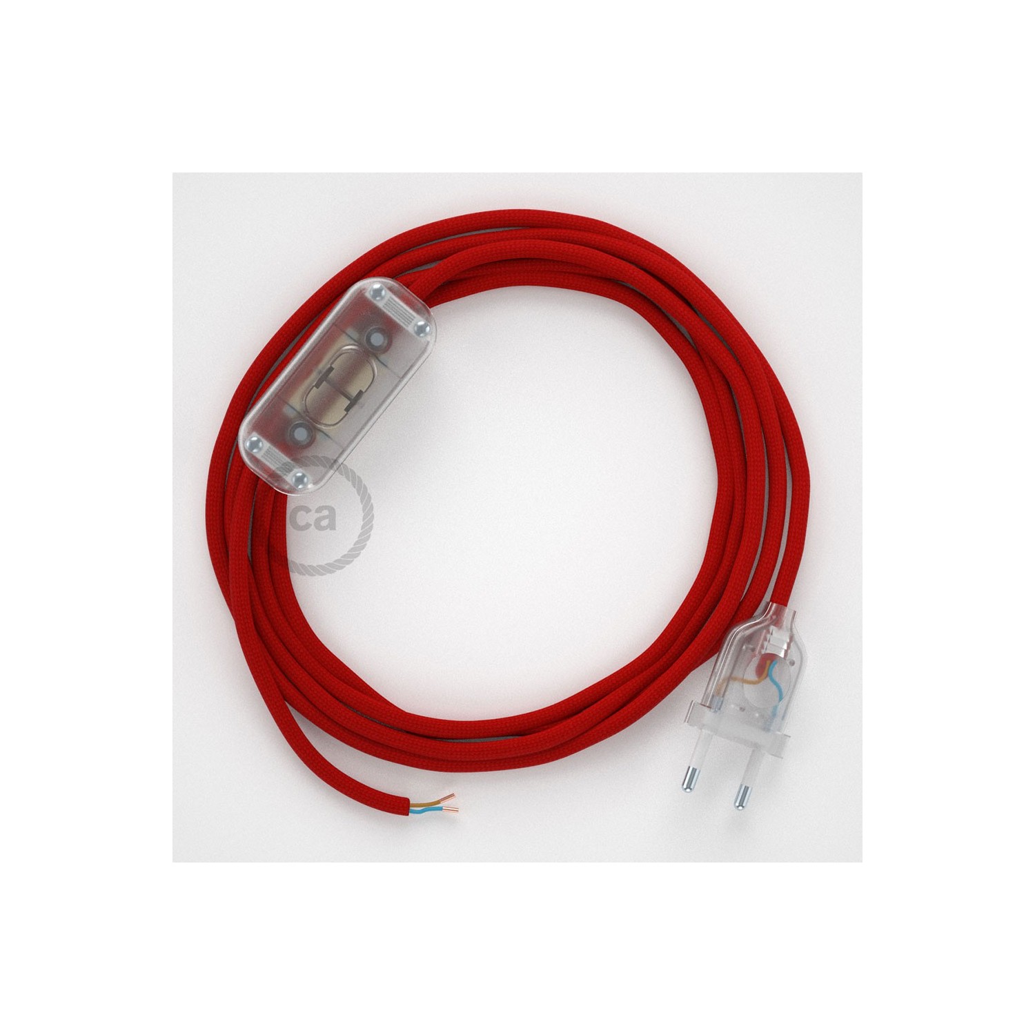 Sladdställ, RM09 Röd Viskos 1,80 m. Välj färg på strömbrytare och kontakt