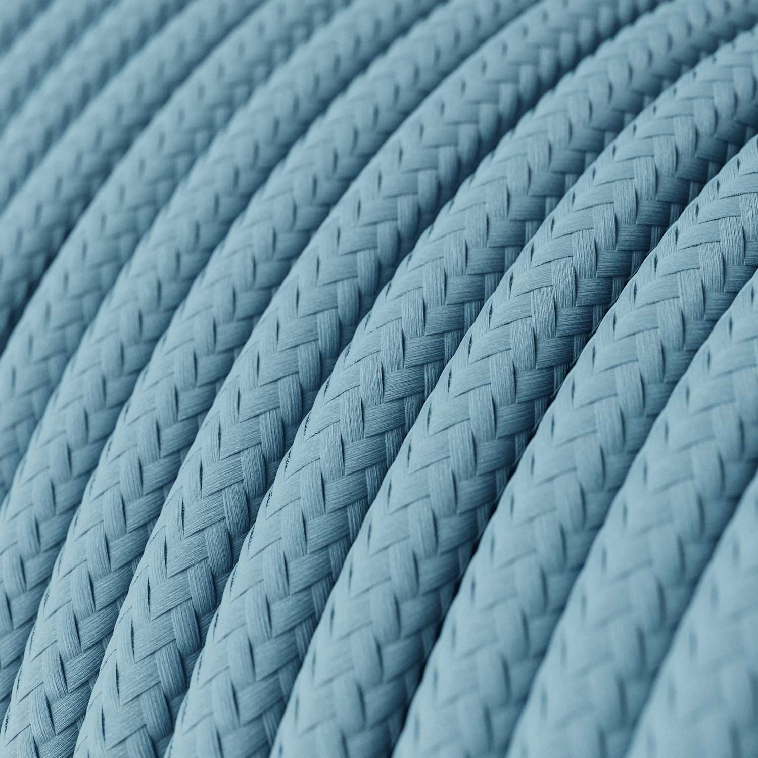 Rund textilkabel RM17 - Ljusblå