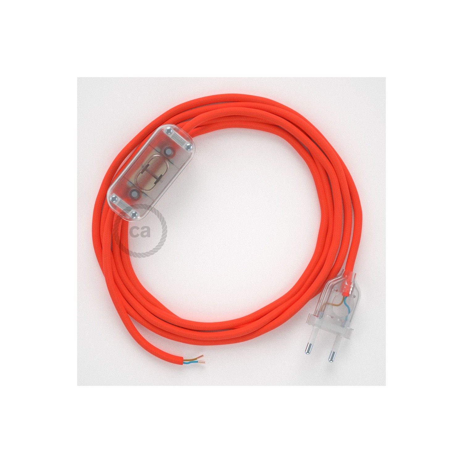 Sladdställ, RF15 Orange Neon Viskos 1,80 m. Välj färg på strömbrytare och kontakt