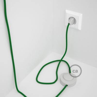 Sladdställ med fotströmbrytare, RM06 Grön Viskos 3 m. Välj färg på strömbrytare och kontakt