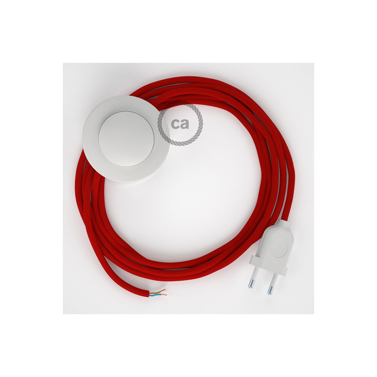 Sladdställ med fotströmbrytare, RM09 Röd Viskos 3 m. Välj färg på strömbrytare och kontakt