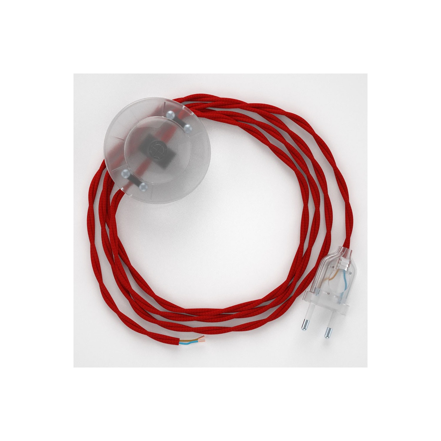 Sladdställ med fotströmbrytare, TM09 Röd Viskos 3 m. Välj färg på strömbrytare och kontakt