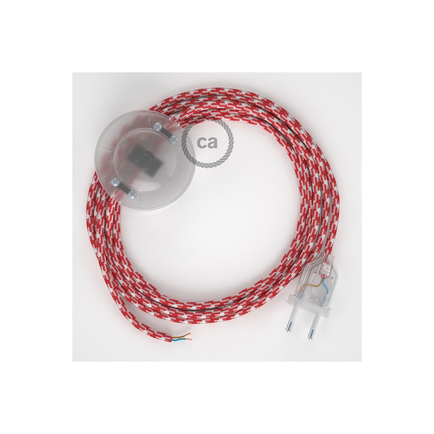 Sladdställ med fotströmbrytare, RP09 Röd/Vit Viskos 3 m. Välj färg på strömbrytare och kontakt