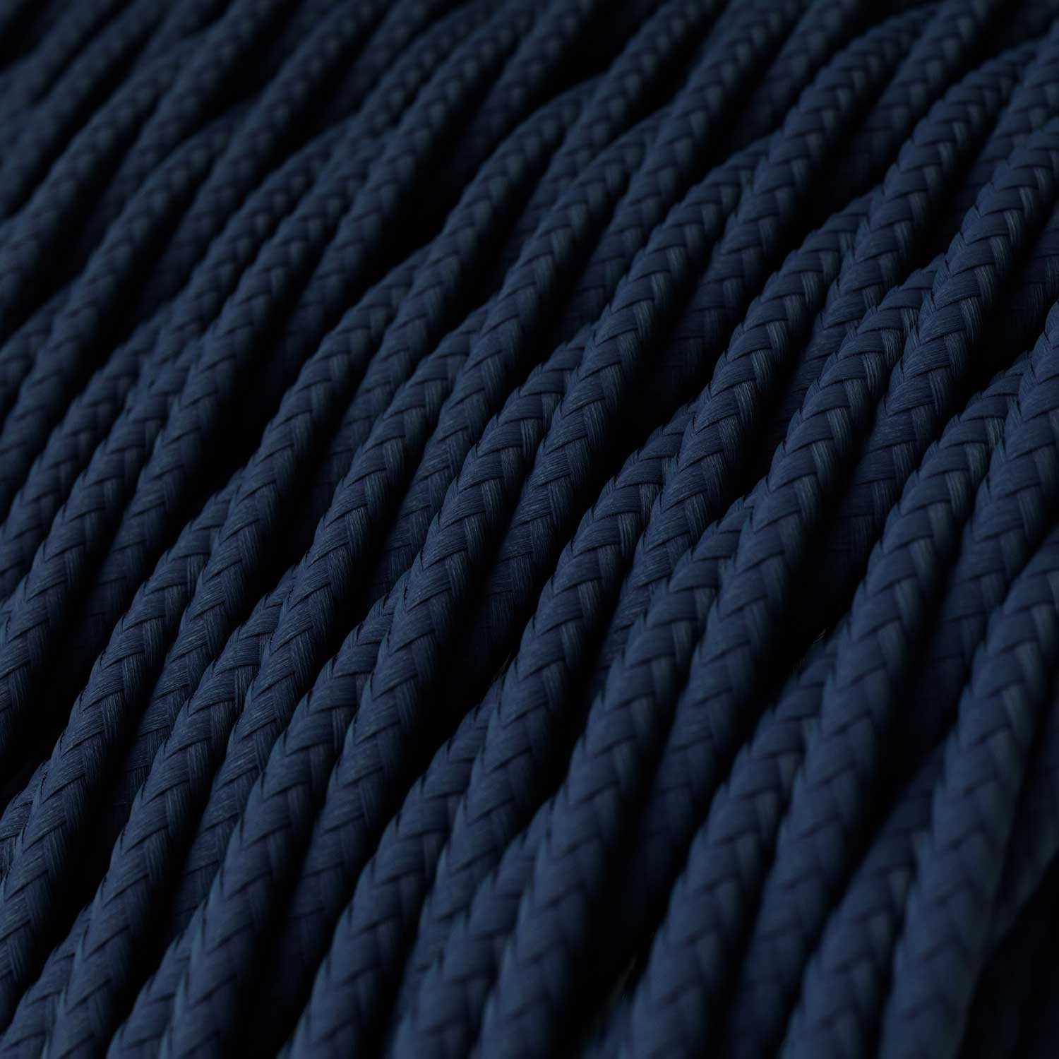 Tvinnad Textilkabel i Rayon/Konstsilke - TM20 Mörkblå