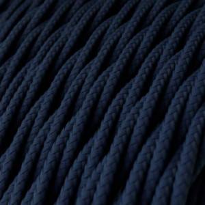 Tvinnad Textilkabel i Rayon/Konstsilke - TM20 Mörkblå