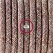 Sladdställ med fotströmbrytare, RS82 Brun glittrig Tweed Bomull och naturligt linne 3 m. Välj färg på strömbrytare och kontakt