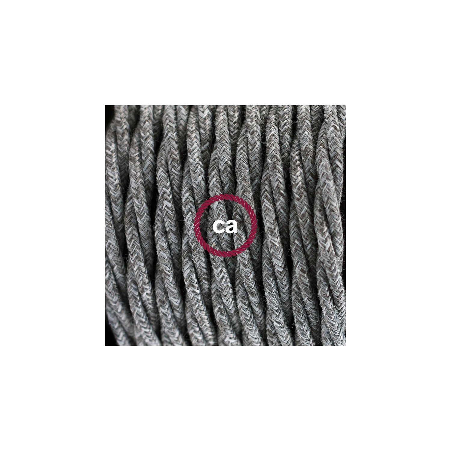 Sladdställ med fotströmbrytare, TN02 Grå Naturligt linne 3 m. Välj färg på strömbrytare och kontakt