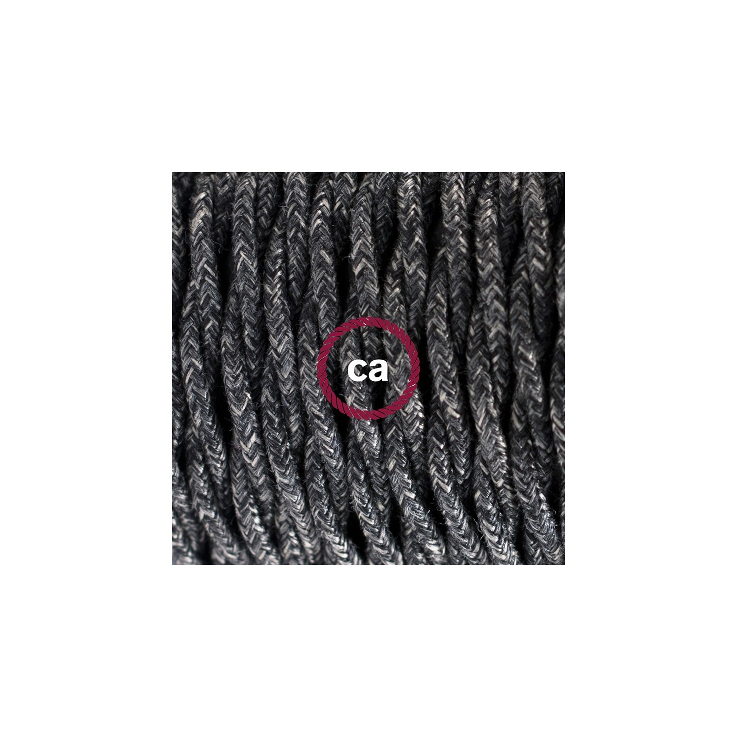 Sladdställ med fotströmbrytare, TN03 Antracit Naturligt linne 3 m. Välj färg på strömbrytare och kontakt