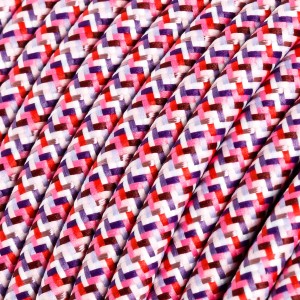 Rund textilkabel, viskos RX00 Pixel Fuchsia