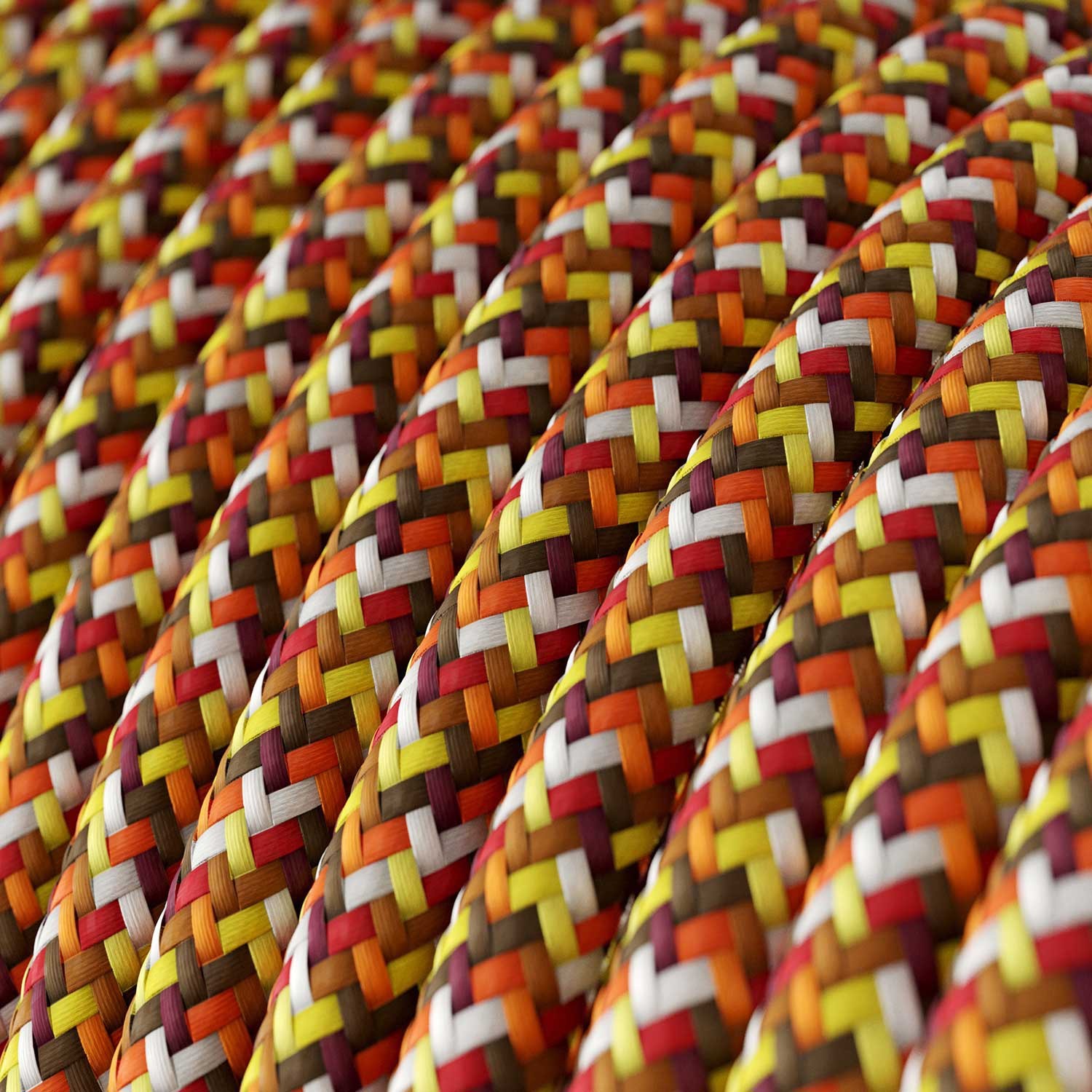 Rund textilkabel, viskos RX01 Pixel Orange