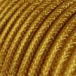 Rund skimrande Textilkabel täckt med viskos RL05 Guld