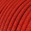 Rund glittrande textilkabel täckt med viskos RL09 Röd