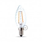 Lampa filament LED Tortiglione 4W E14 Klar