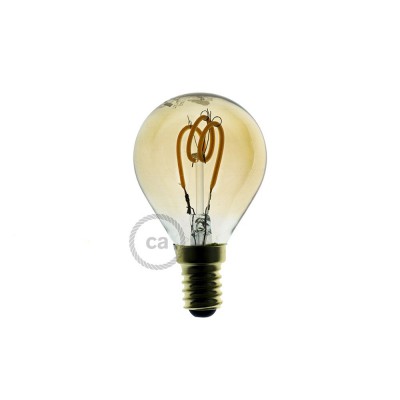 LED Ljuskälla guld - Sphere G45 Böjd spiralglödtråd - 3W E14 Dimbar 2000K