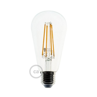 LED Ljuskälla genomskinlig - Edison ST64 med lång glödtråd - 7.5W E27 Dekorativ Vintage Dimbar 2200K