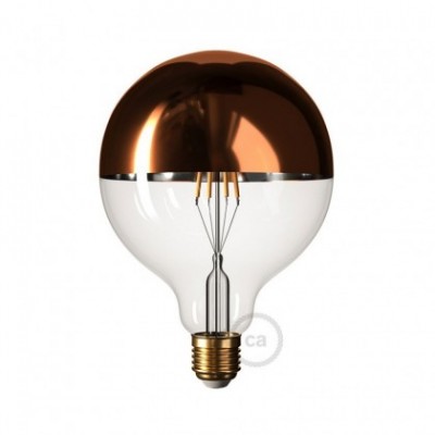 LED förspeglad ljuskälla Globe, Koppar, G125, 7W E27 Dimbar 2700K