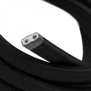Elektrisk kabel för ljusslinga täckt med Svart CM04 tyg - UV-beständig
