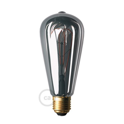 Smoky LED-ljuskälla - Edison ST64 böjd dubbelloopglödtråd - 5W E27 dimbar 2000K