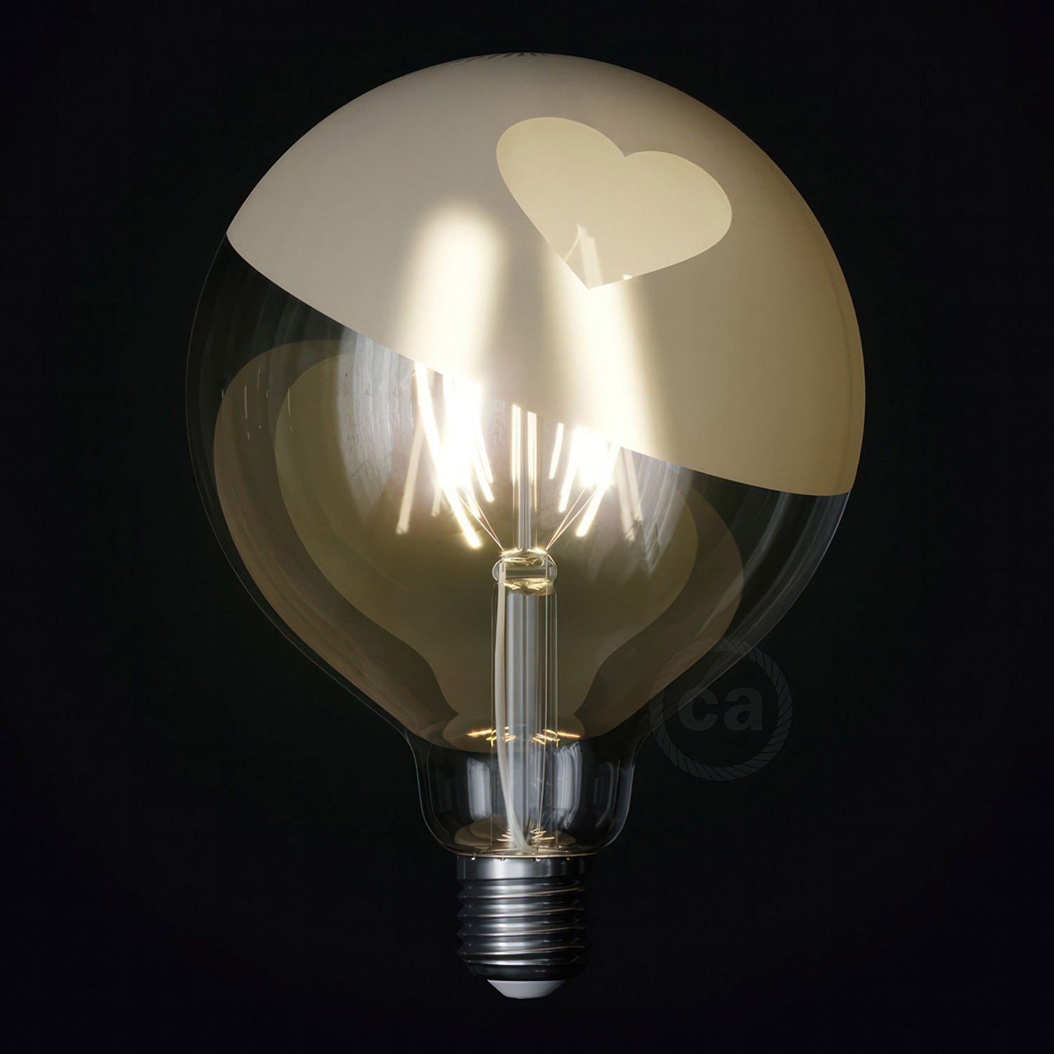 LED ljuskälla Guld - Glob G125 med Spriralformat Filament -Tattoo Lamp® Cuore 4W E27 2700K