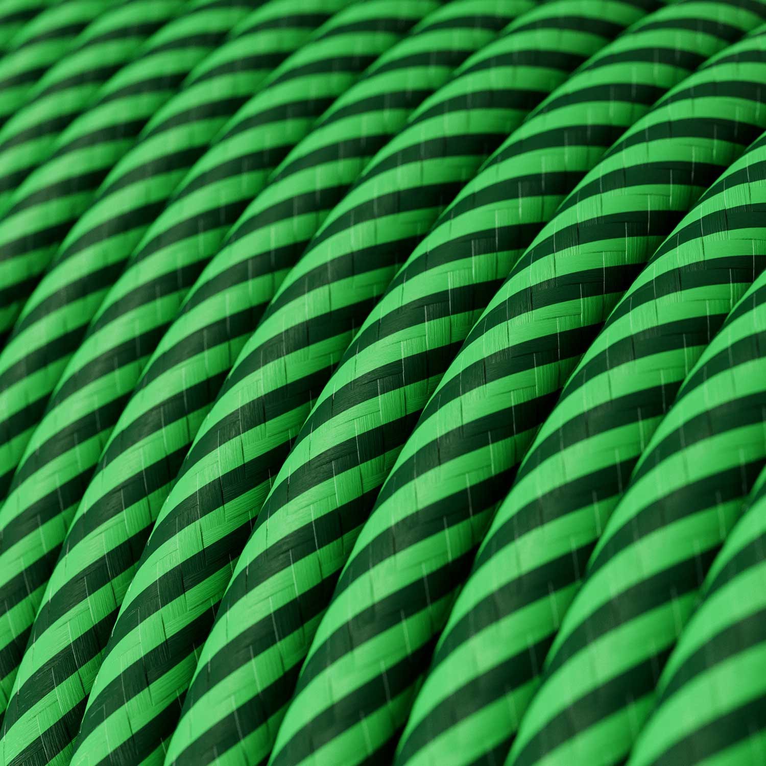 Rund textilkabel Vertigo HD Kiwi and Dark Green, ERM48