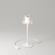 Lampada da tavolo MAG-Y G07 con base metallica tonda - Bianco Opaco
