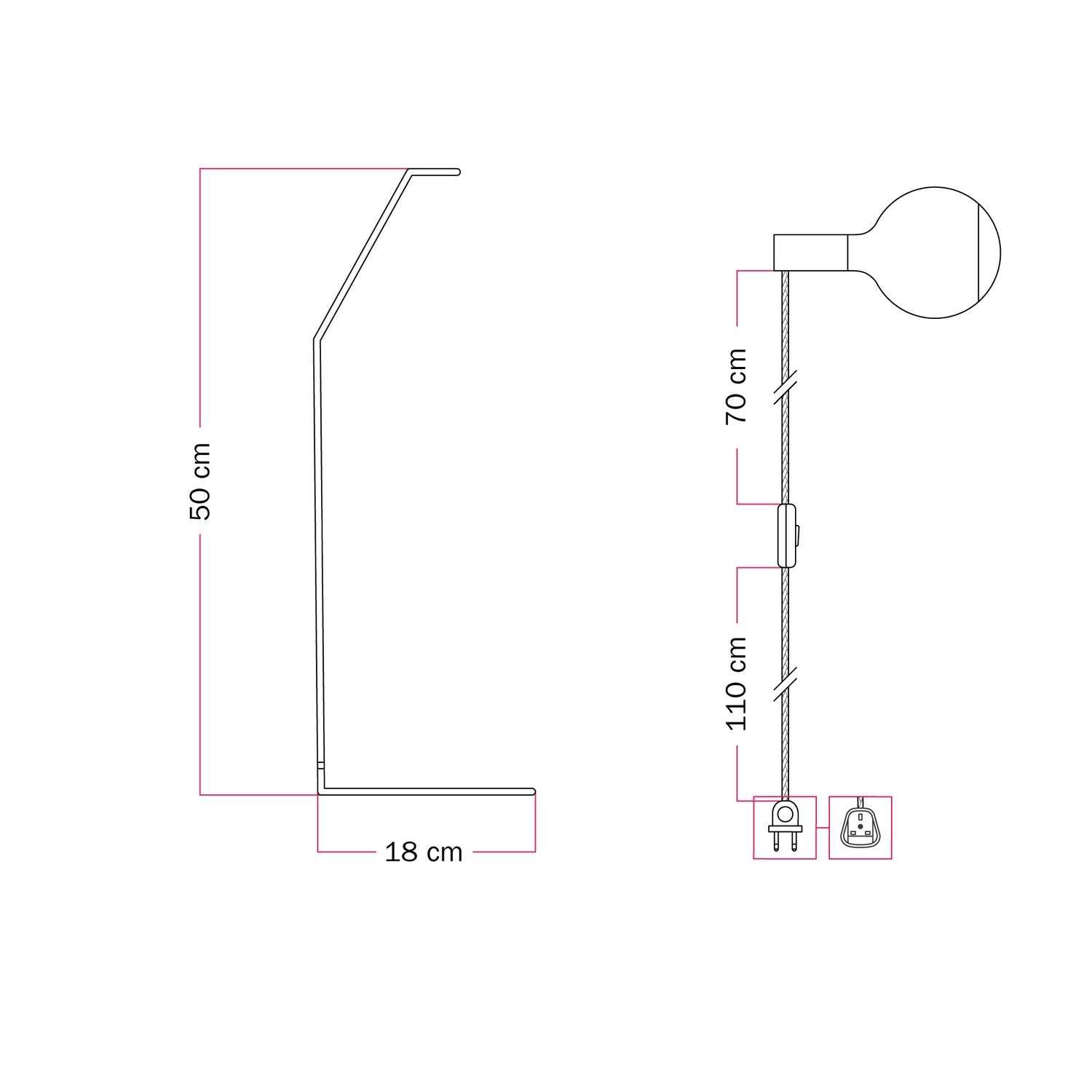 Koso Lucia - Lampada da tavolo con spina UK - Giallo
