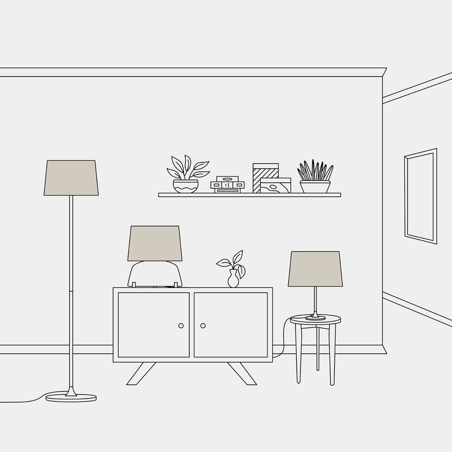 Paralume Athena con attacco E27 per lampada da tavolo o da terra - Made in Italy - Lana Beige