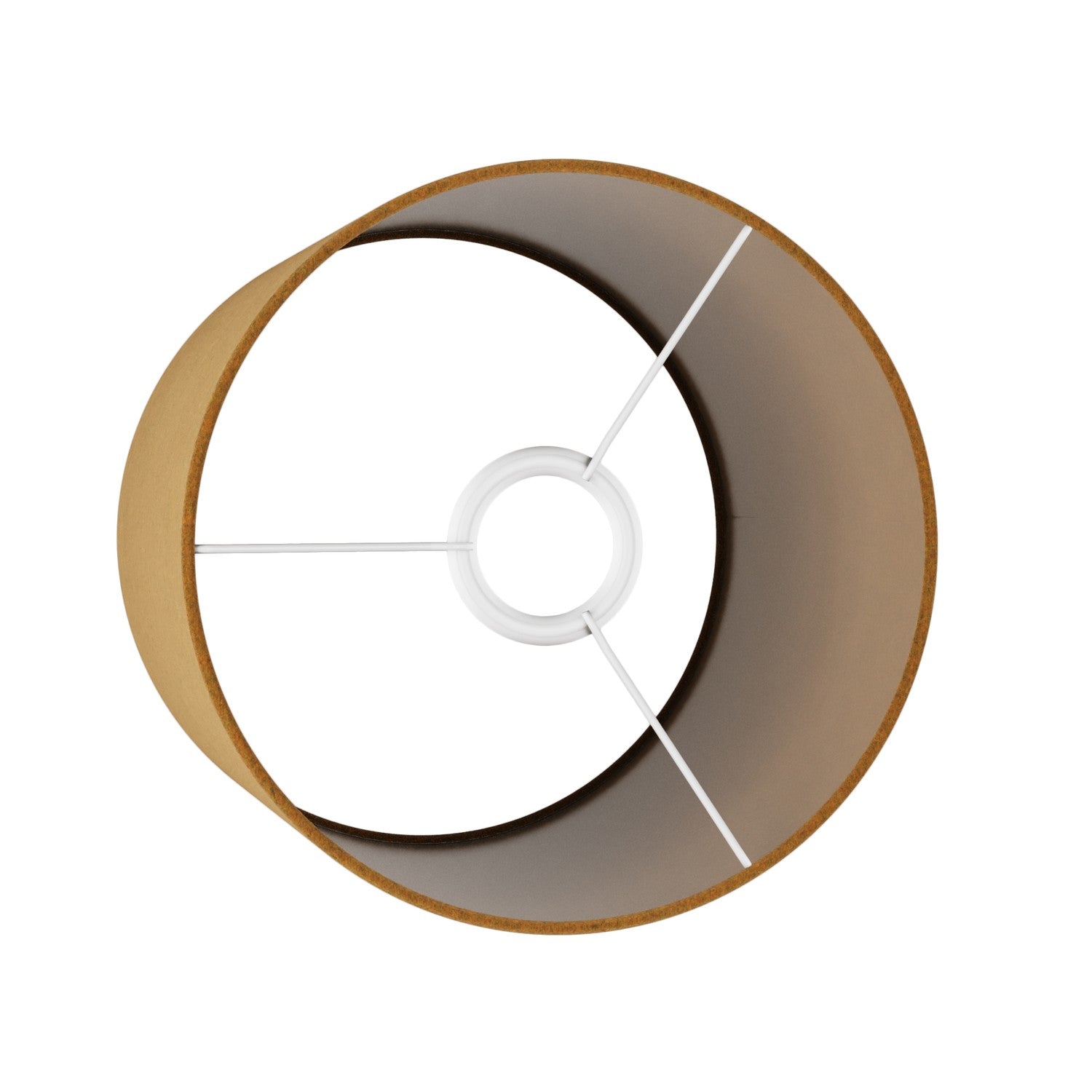 Paralume Cilindro M in tessuto con attacco E27 - Made in Italy - Lana Senape