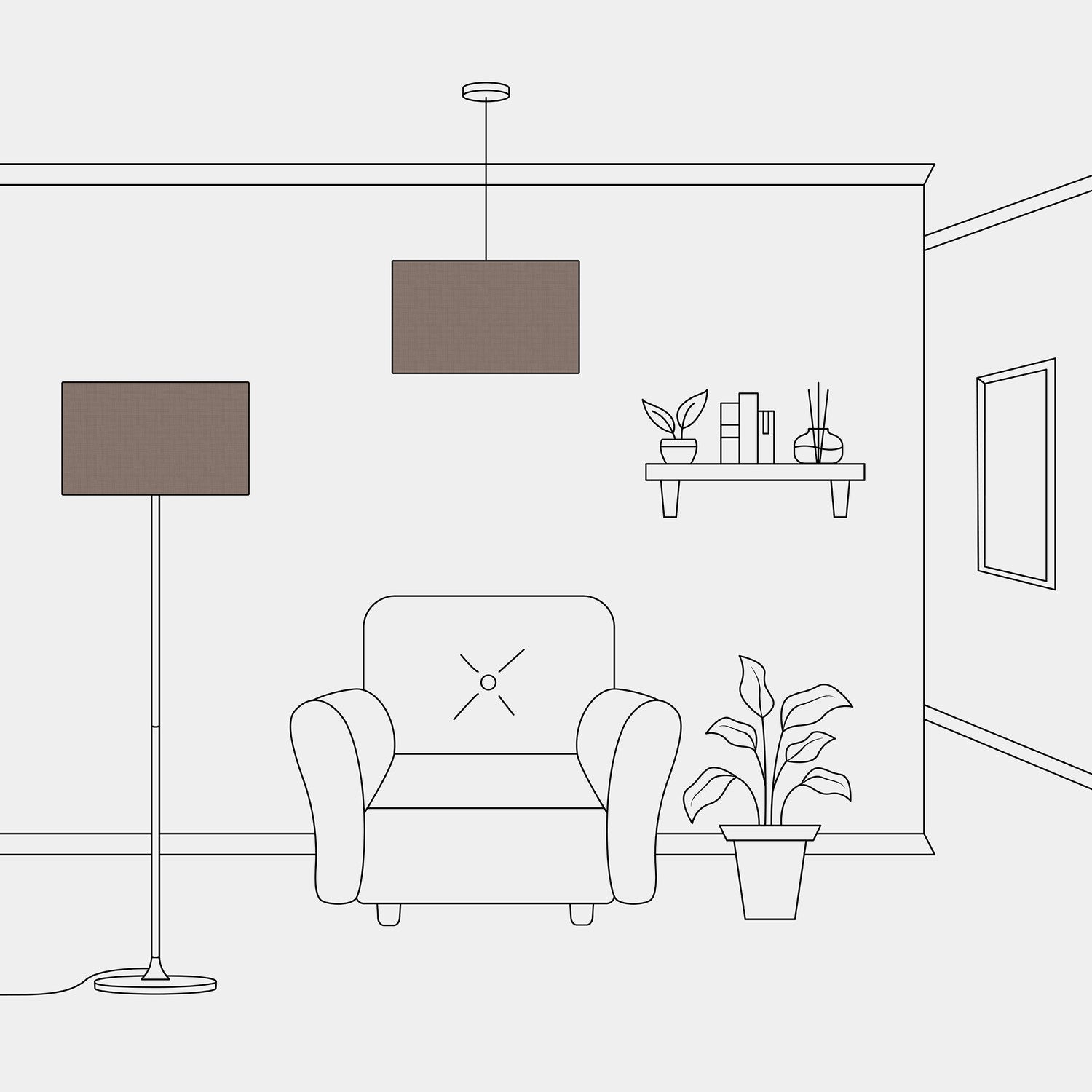 Paralume Cilindro XL in tessuto con attacco E27 - Made in Italy - Camelot Marrone