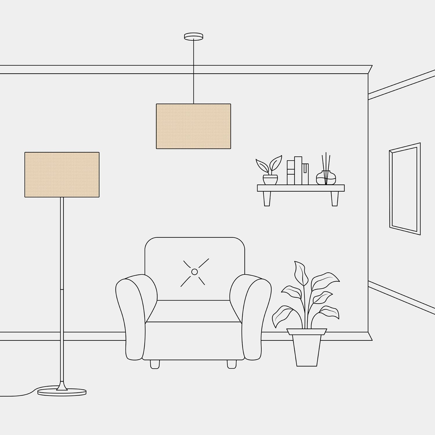 Paralume Cilindro XL in tessuto con attacco E27 - Made in Italy - Raphia