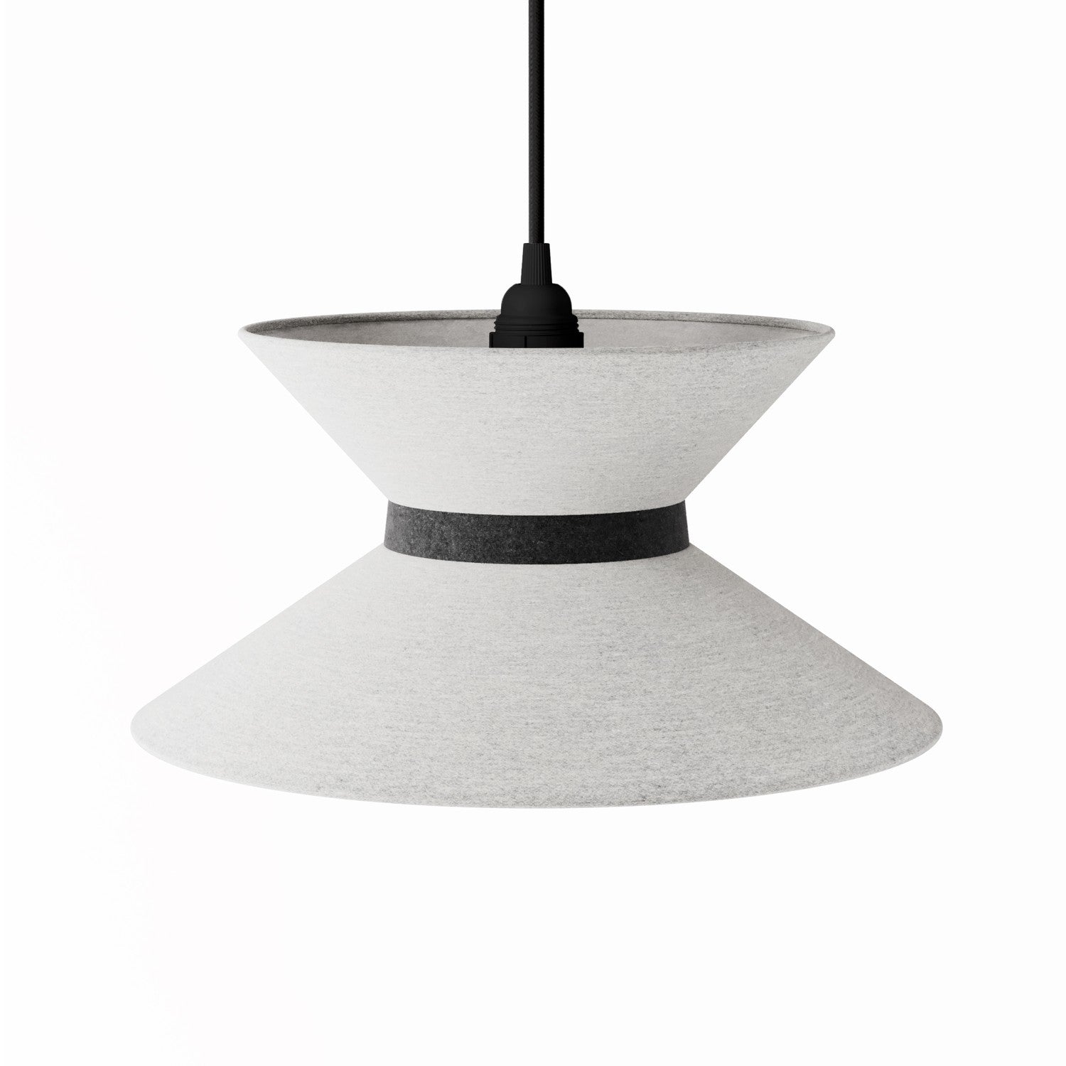 Paralume in tessuto Clessidra per lampada a sospensione - Lana Grigio Chiaro Lana grigio scuro