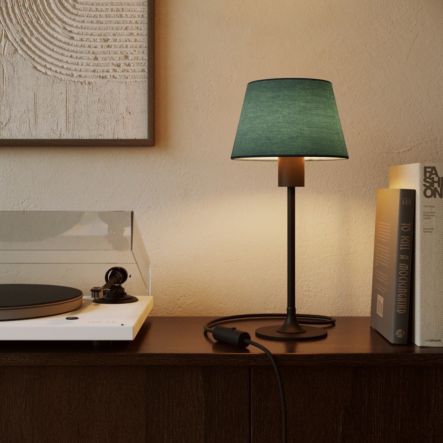 Paralume Impero S con attacco E27 per lampada da tavolo o applique - Made in Italy - Teletta Azzurro Severo