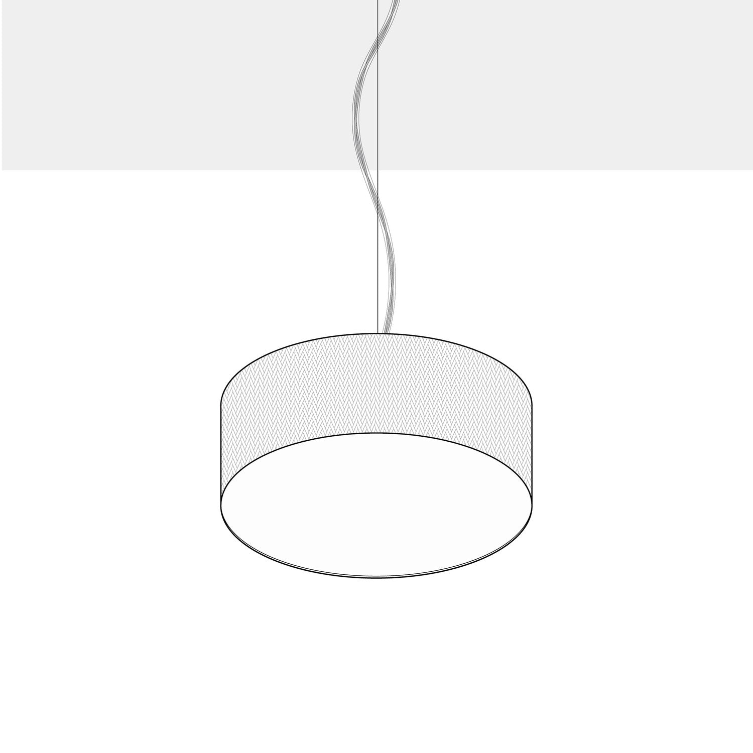 Lampada a sospensione con paralume in tessuto Cilindro Small - Made in Italy - Lana Beige Si