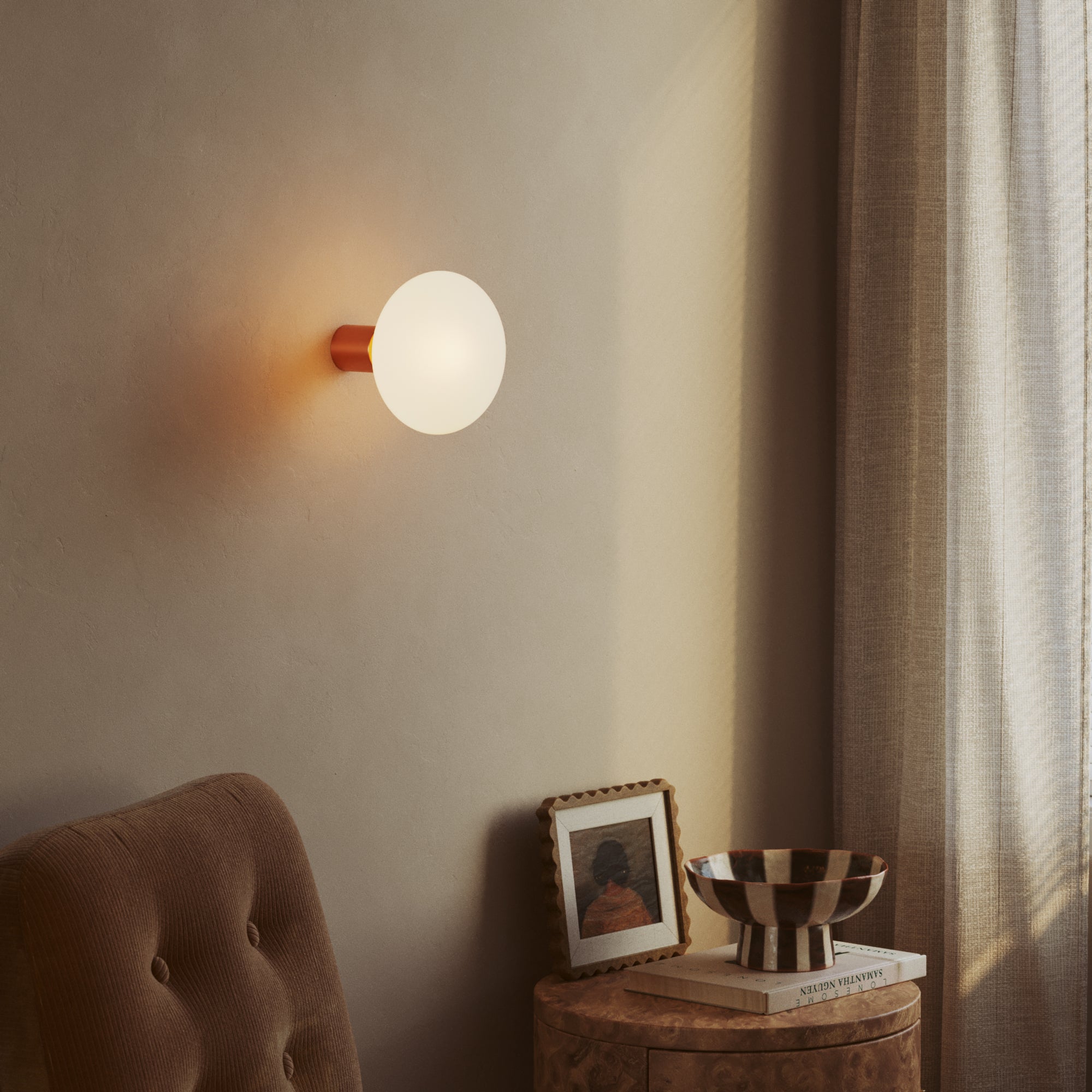Vägglampa i metall med LED-lampa Ellipse med porslinseffekt - Satin-koppar